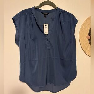 Banana Republic Blue Cap Sleeve Blouse